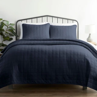 Thumbnail 8: IENJOY HOME Home Collections Premium Soft Square Quilted Coverlet Set 