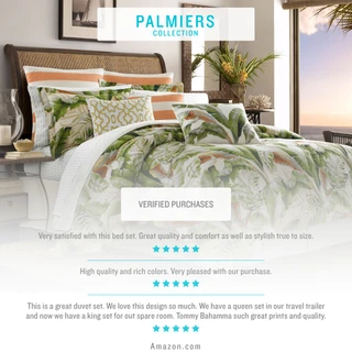 Thumbnail 21: TOMMY BAHAMA Tommy Bahama Palmiers Green 3-pc. Duvet Cover Set 