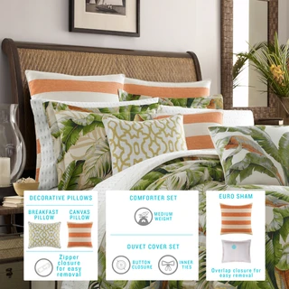 Thumbnail 27: TOMMY BAHAMA Tommy Bahama Palmiers Green 3-pc. Duvet Cover Set 