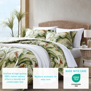 Thumbnail 24: TOMMY BAHAMA Tommy Bahama Palmiers Green 3-pc. Duvet Cover Set 