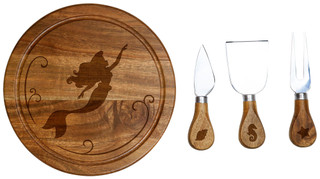 Thumbnail 1: Toscana Toscana Little Mermaid Acacia Brie Cheese Board & Tools Set 
