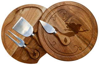 Thumbnail 2: Toscana Toscana Little Mermaid Acacia Brie Cheese Board & Tools Set 
