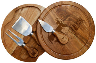 Thumbnail 2: Toscana Toscana Ratatouille Acacia Brie Cheese Board & Tools Set 