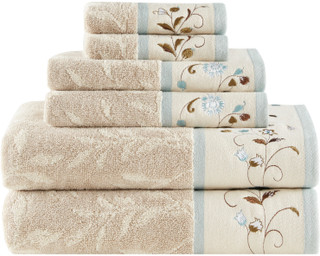 Thumbnail 1: Madison Park Madison Park Serene 6-pc. Cotton Jacquard Towel Set 