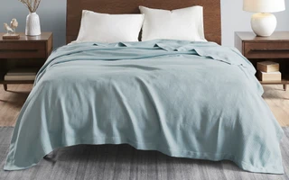 Thumbnail 8: Madison Park Madison Park Solid Egyptian Cotton Blanket 