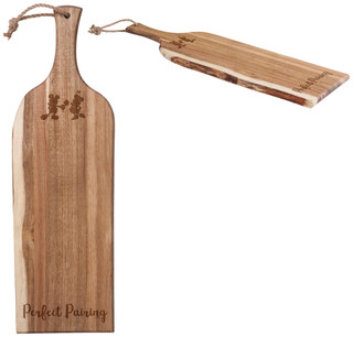 Thumbnail 3: Toscana Toscana Mickey & Minnie Mouse Artisan Acacia Serving Plank 