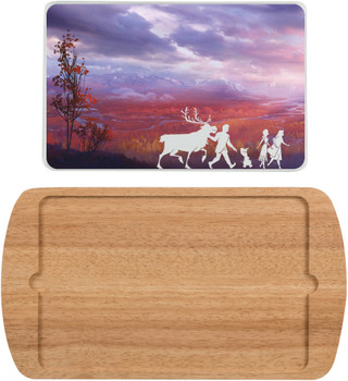 Thumbnail 2: Picnic Time Picnic Time Disney Frozen II Billboard Glass Top Tray 