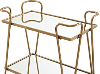 Thumbnail 2: Linon Linon Victory Gold Mid-Century Bar Cart 