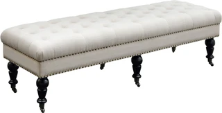 Thumbnail 2: Linon Linon Maddie 62'' Natural & Dark Espresso Bench 