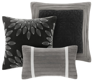 Thumbnail 9: Madison Park Madison Park Palmer Grey 7-pc. Comforter Set 