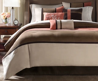 Thumbnail 6: Madison Park Madison Park Palisades Coral 7-pc. Comforter Set 