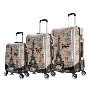 Thumbnail 2: INUSA INUSA Paris Hardside Lightweight Spinner 3 pc Luggage Set 