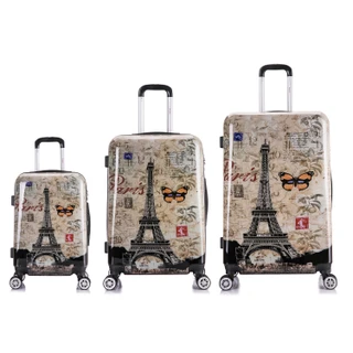 Thumbnail 4: INUSA INUSA Paris Hardside Lightweight Spinner 3 pc Luggage Set 