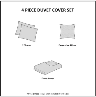 Thumbnail 9: Madison Park Madison Park Malia 4-pc. Duvet Cover Set 