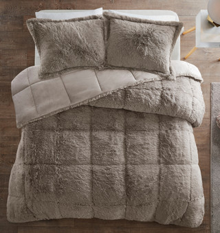 Thumbnail 6: Intelligent Design Intelligent Design Malea Shaggy Long Fur Comforter Mini Set 