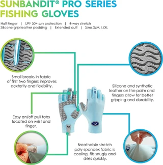 Thumbnail 10: Flying Fisherman Flying Fisherman Sunbandit Gray Water Fishing Gloves 
