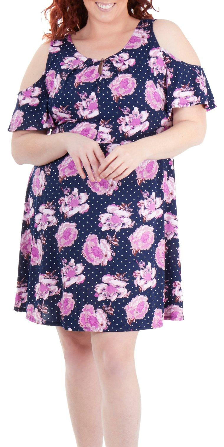green emerald velvet dress White Floral Fit And Flare Dress Short Sleeve Ruched Bust main image 0