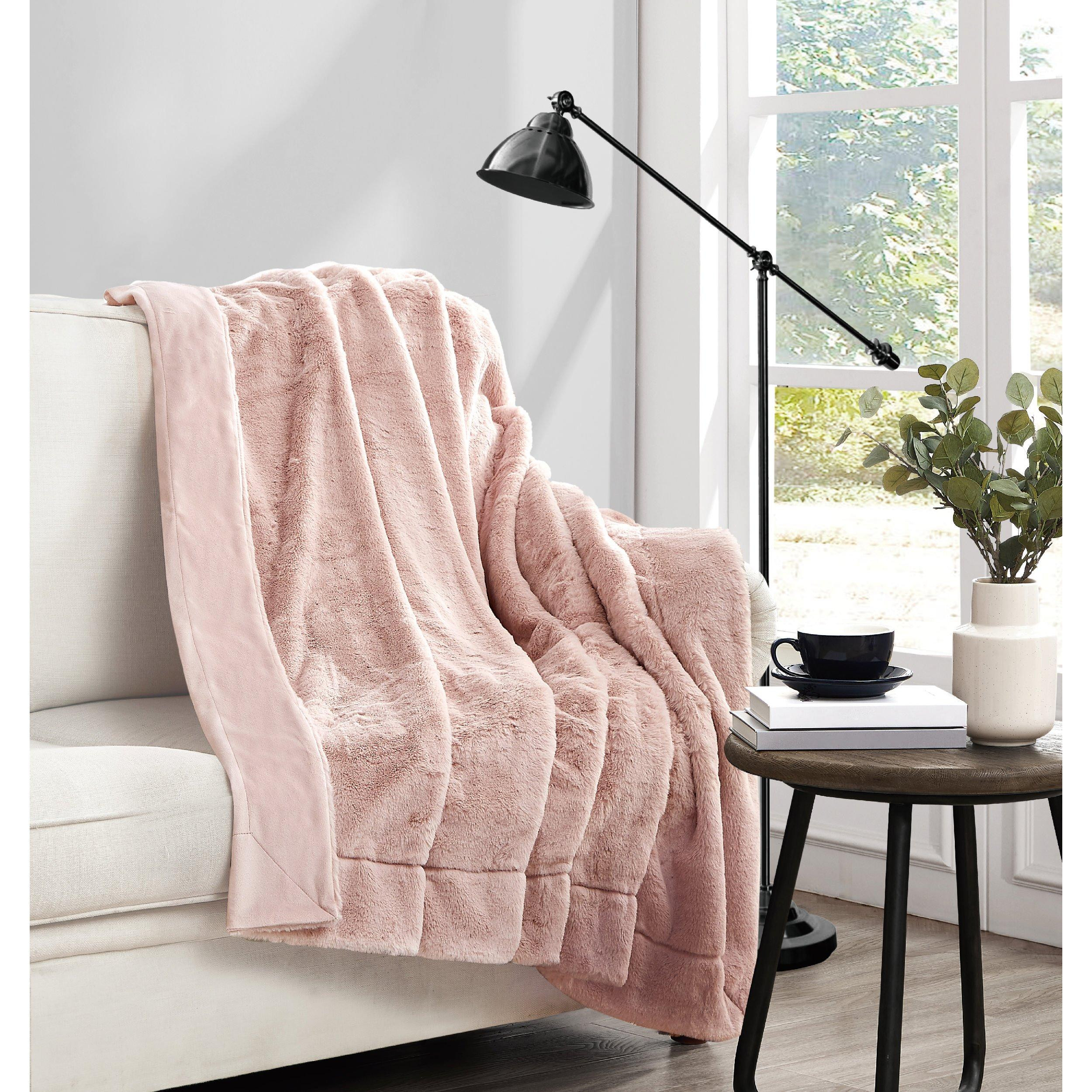Buy Vince Camuto, Vince Camuto 60 x 70 Soft Faux Rabbit Fur Throw