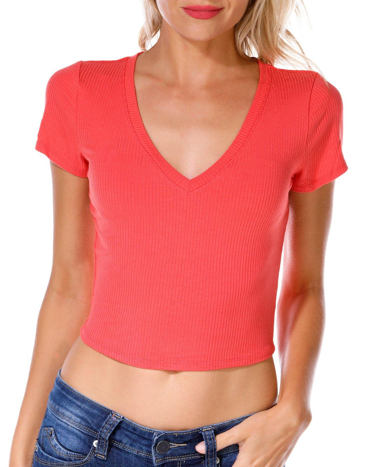 BOZZOLO Juniors Soft Ribbed V-Neck Cropped Top Bealls Florida
