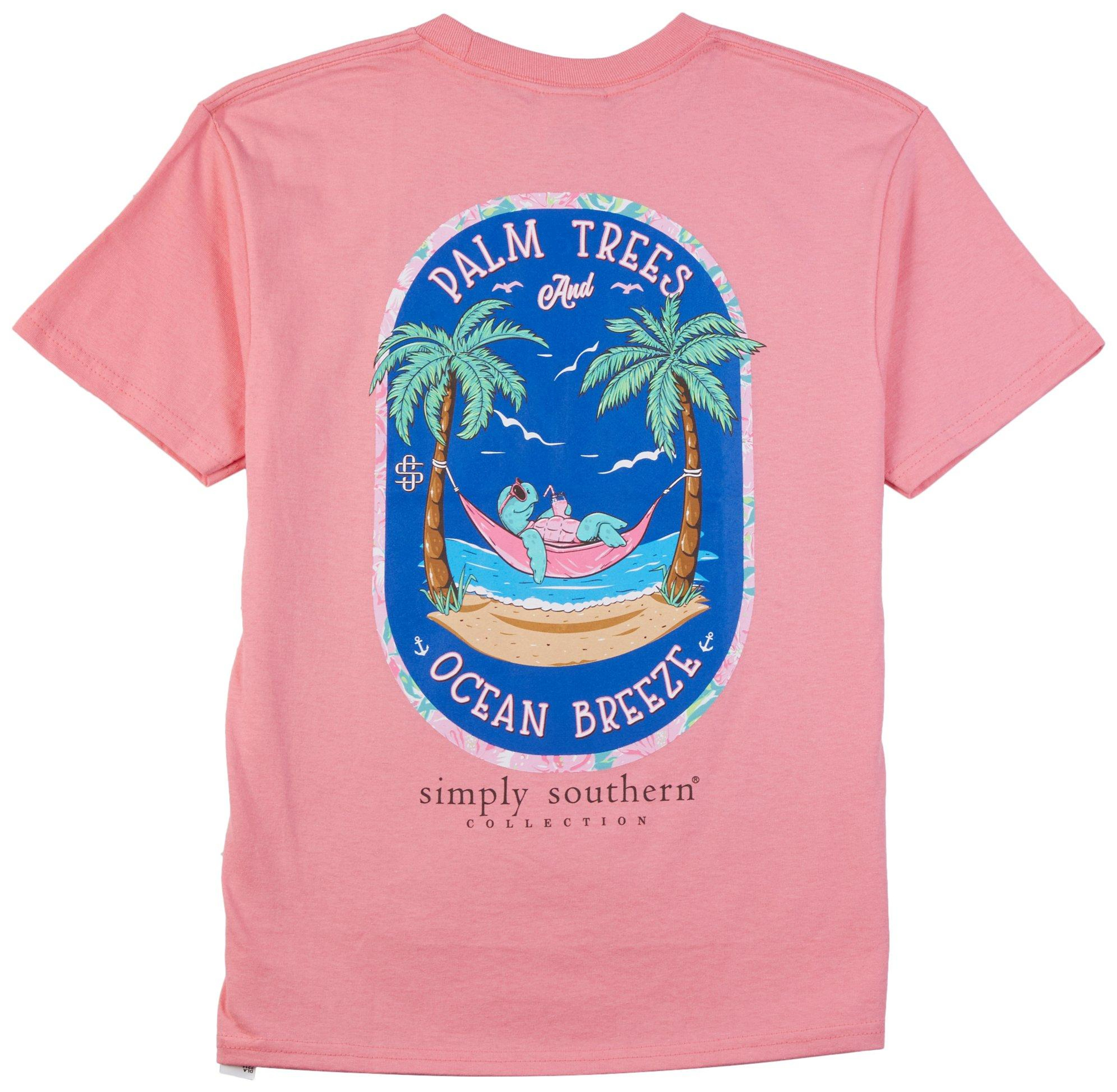 Simply Southern Big Girls Palm Trees u0026 Ocean Breeze T-Shirt ||P000742272||