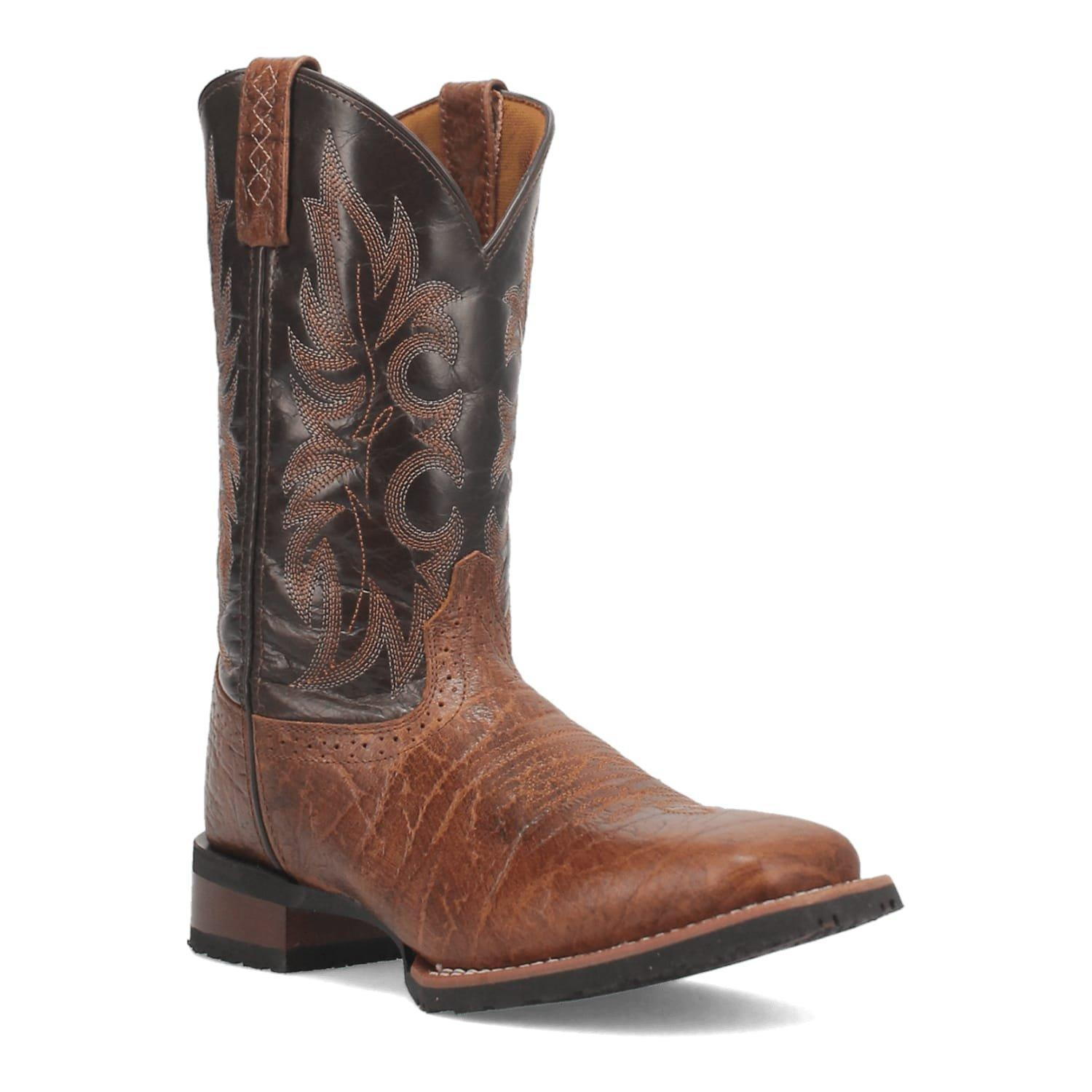 Laredo Men's Topeka Western Boot – Black & Distressed Brown Leather, Square Toe - View #10