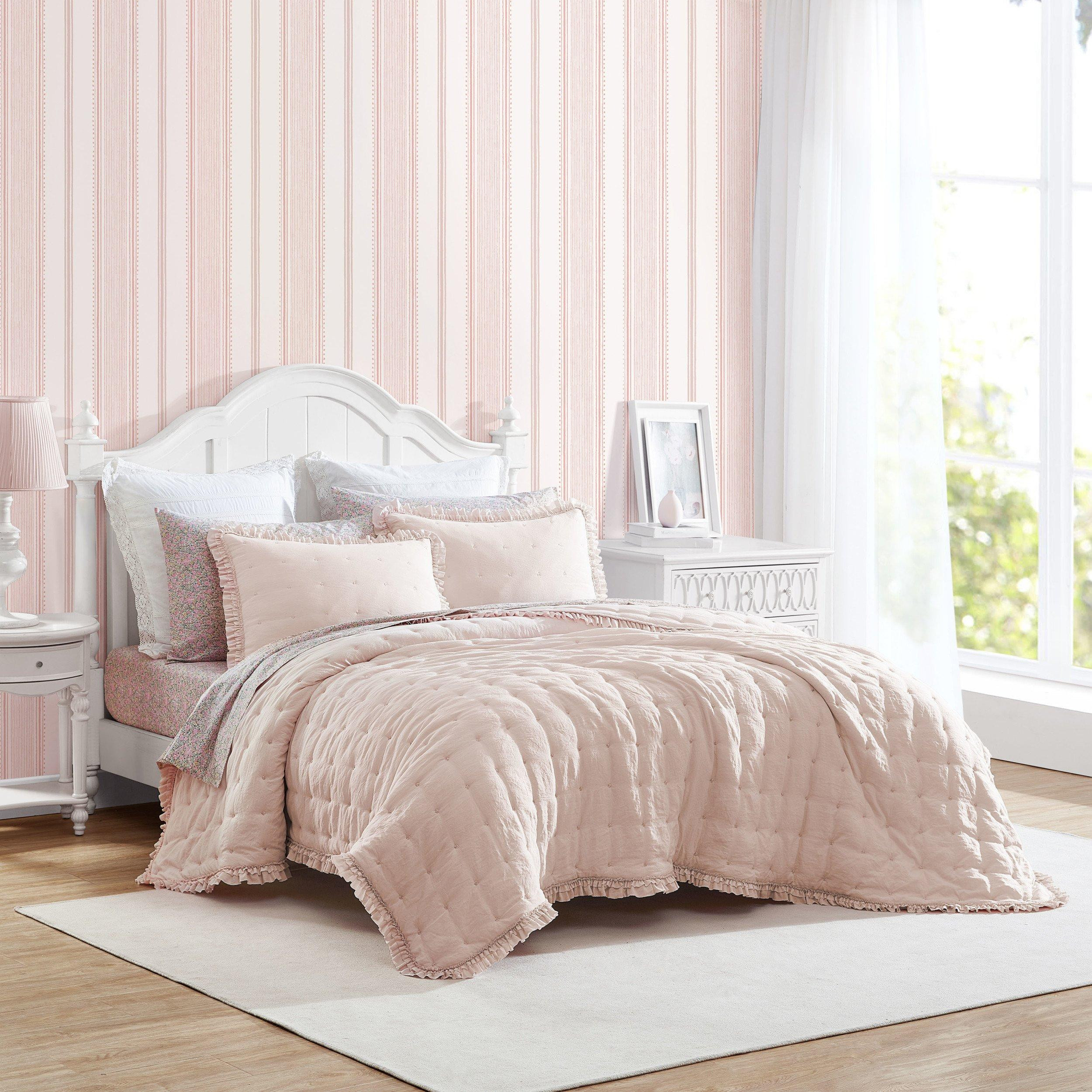 Buy Laura Ashley, Laura Ashley Hailee Microfiber Reversible Quilt