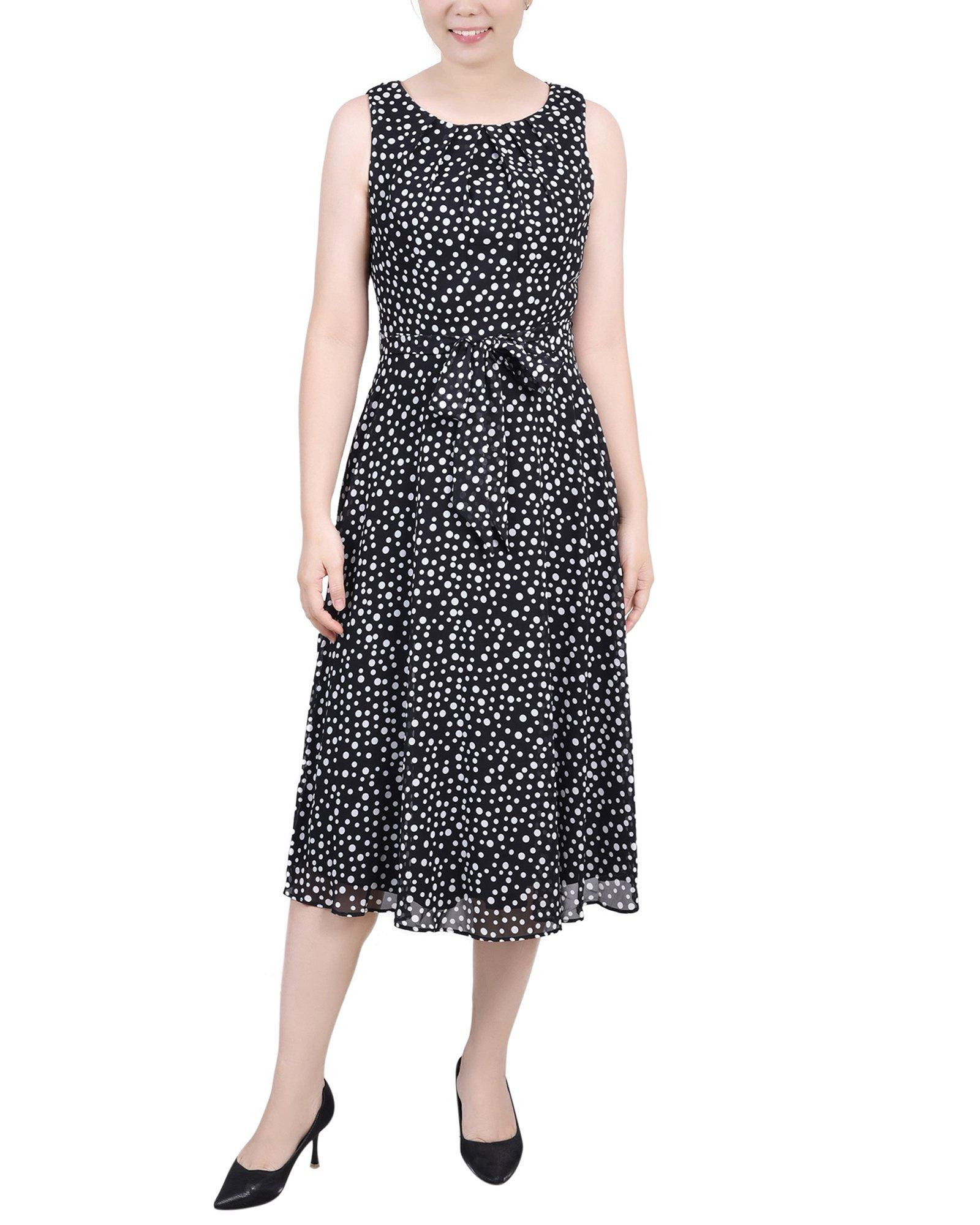 Buy Ny Collection, NY Collection Womens Petite Sleeveless Chiffon Belted  Dress Online