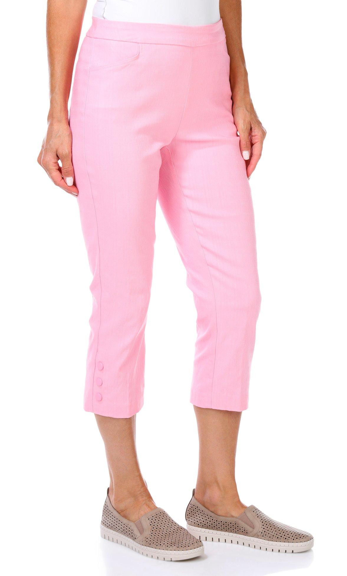 Lauren Riley Womens Linen Look Snap Capris Bealls Florida