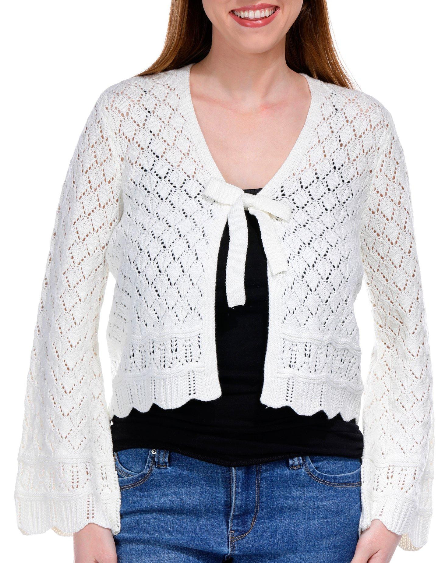 Buy GREIGE, Greige Womens Long Sleeve Crochet Cardigan Online