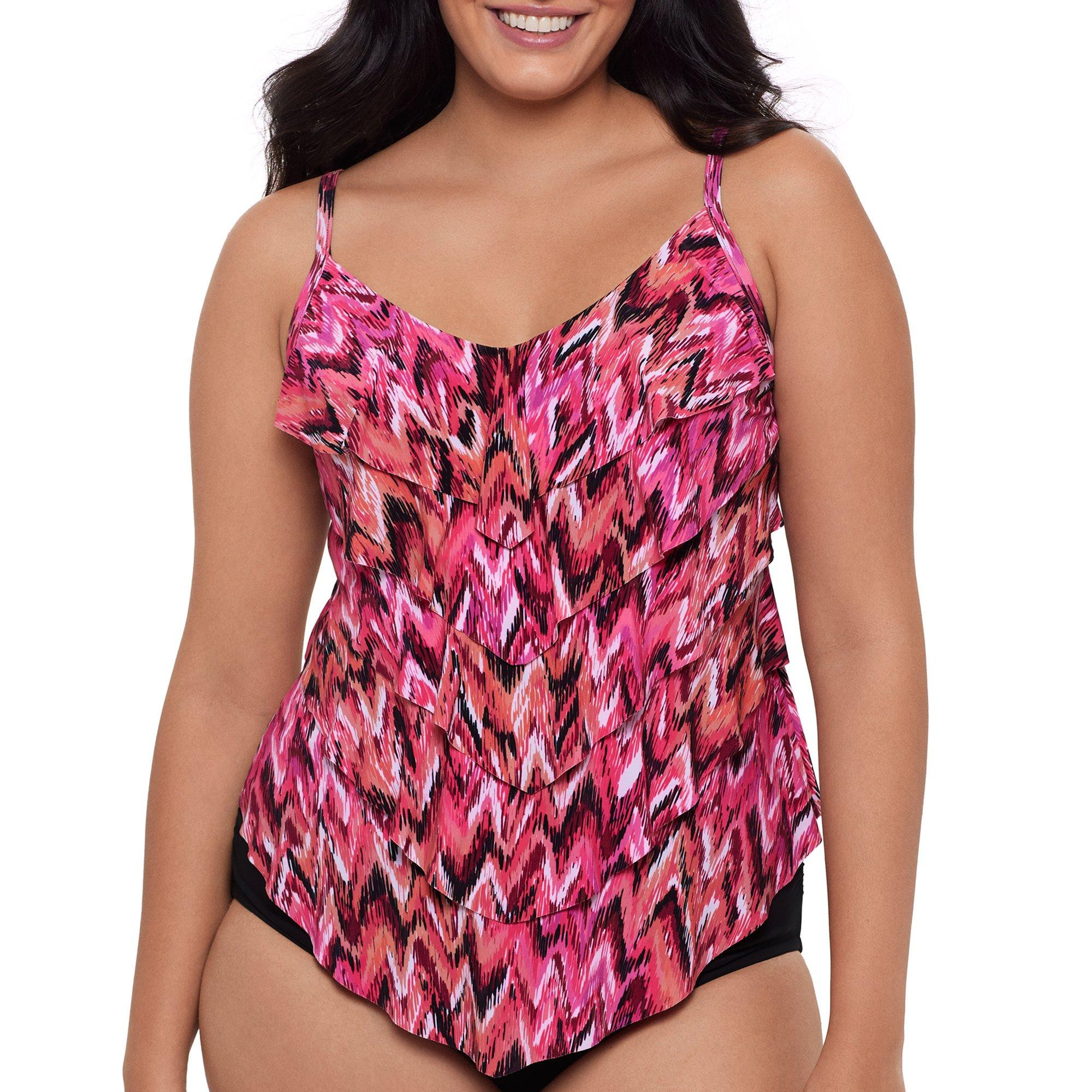 Treat Urself フリルデザイン水着 FREE SIZE Buy Trimshaper, Trimshaper Womens Rachel Tankini Top Online