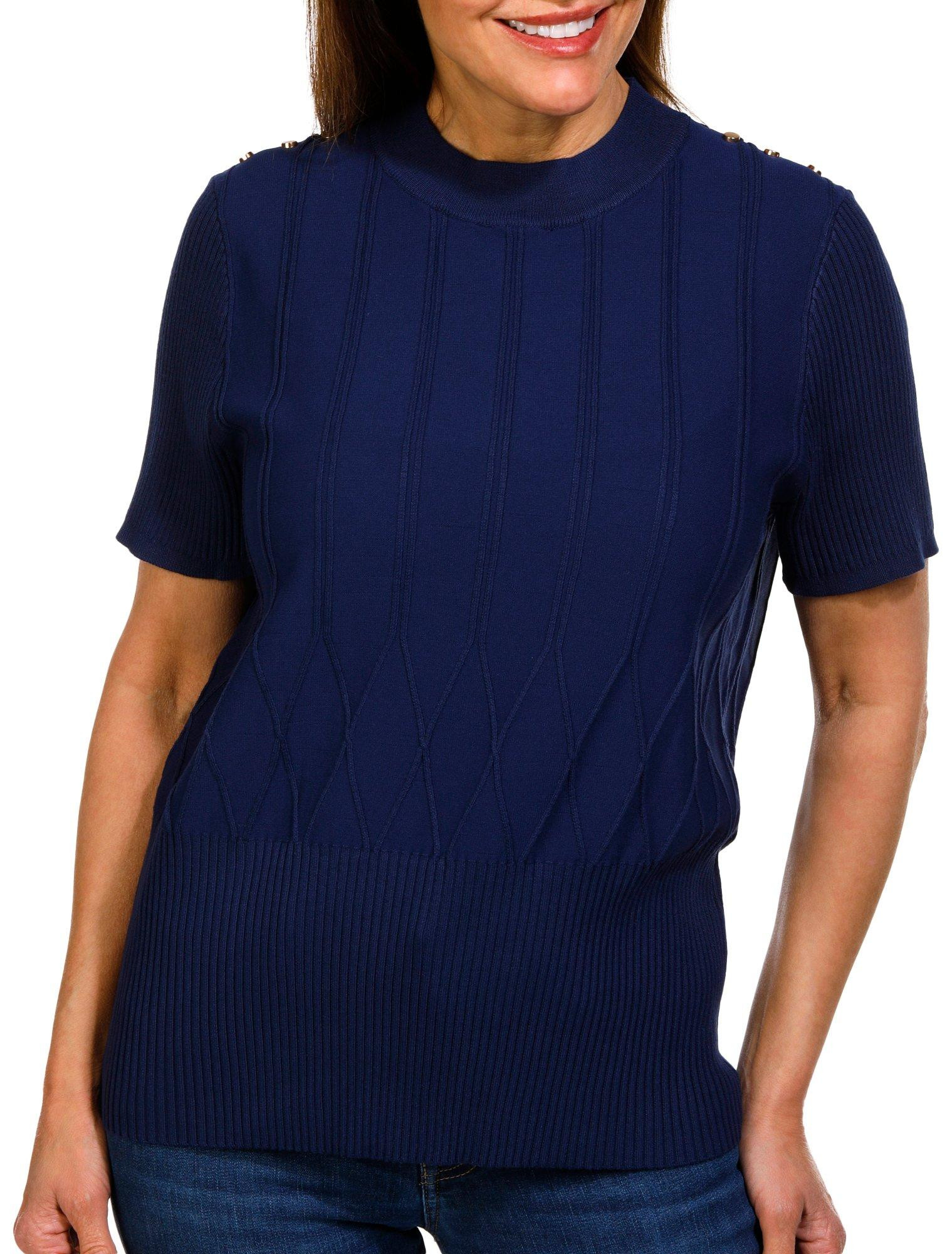 Buy RIO & RIAN, Rio & Rian Womems Short Sleeve Novelty Rib Sweater