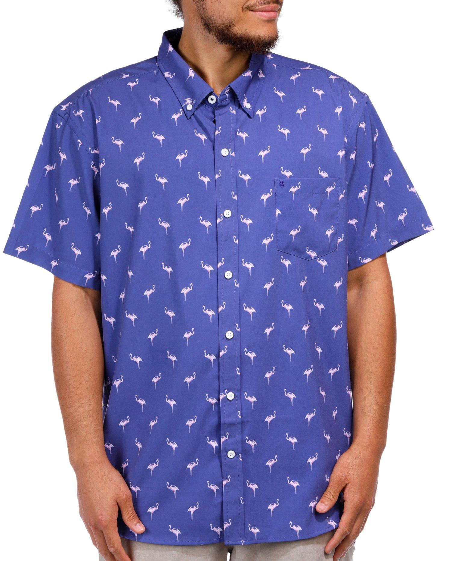 Buy IZOD, IZOD Men's Short Sleeve Buttoned Flamingo Print Shirt Online -  Bealls Florida