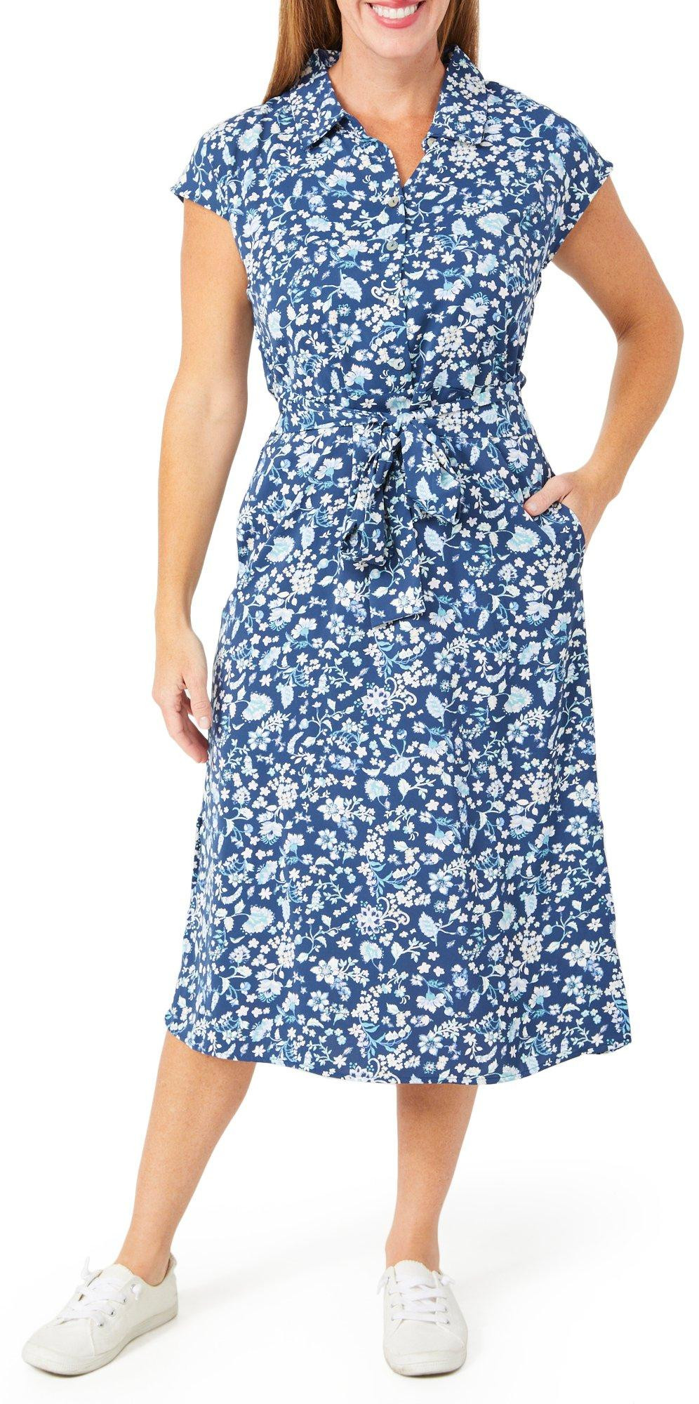 Lucky Brand Womens Cap Sleeve Print Shirt Dress Bealls Florida