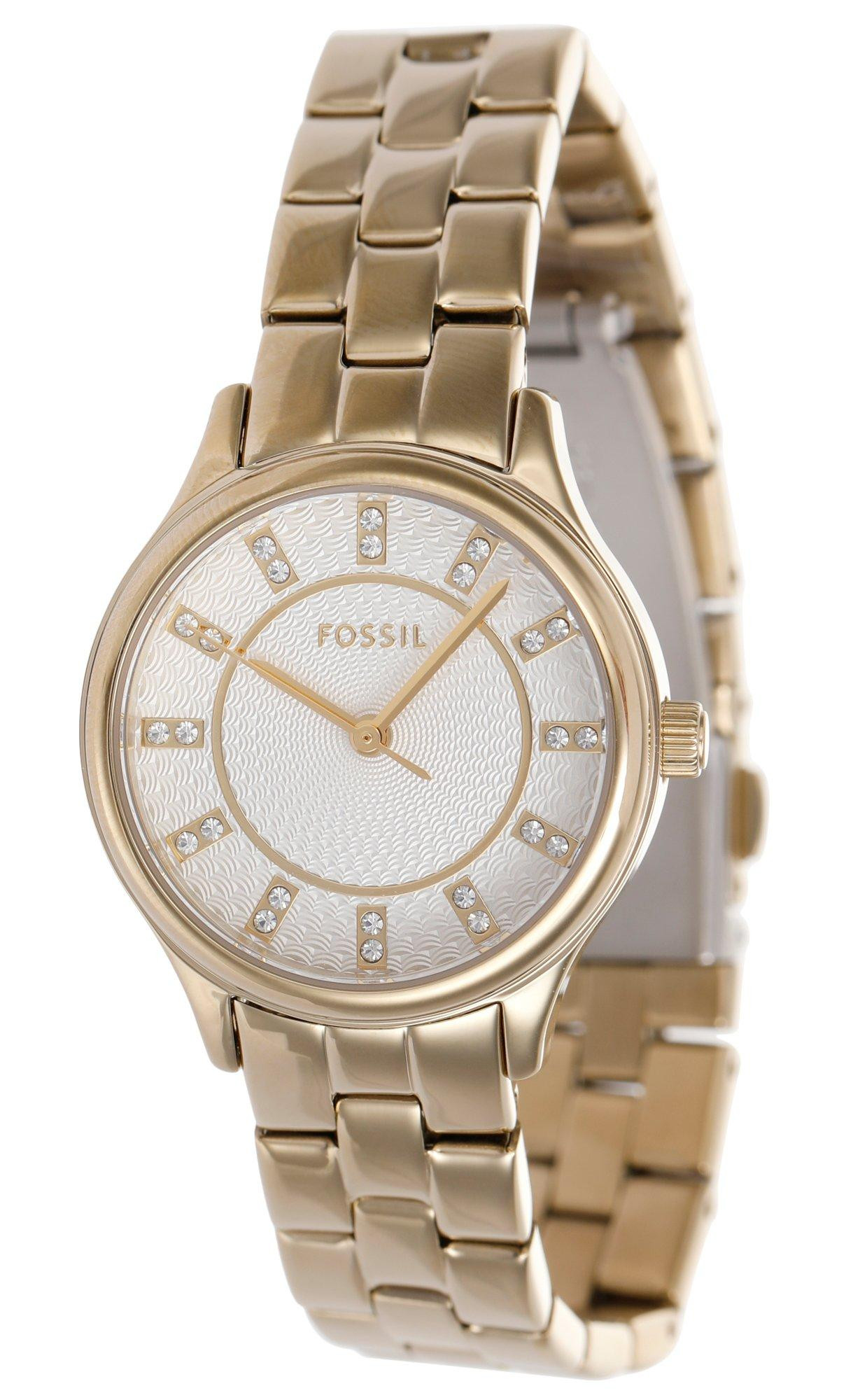 Buy FOSSIL, Fossil Womens Round Dial White Face Gold Watch 