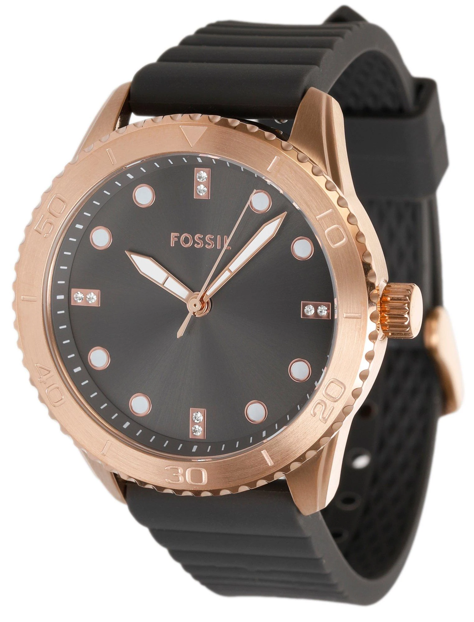 メーカー整備品 FOSSIL  FTW7037 ローズゴールド レディース Buy FOSSIL, Fossil Womens Grey Silicone Rose Gold Strap Watch