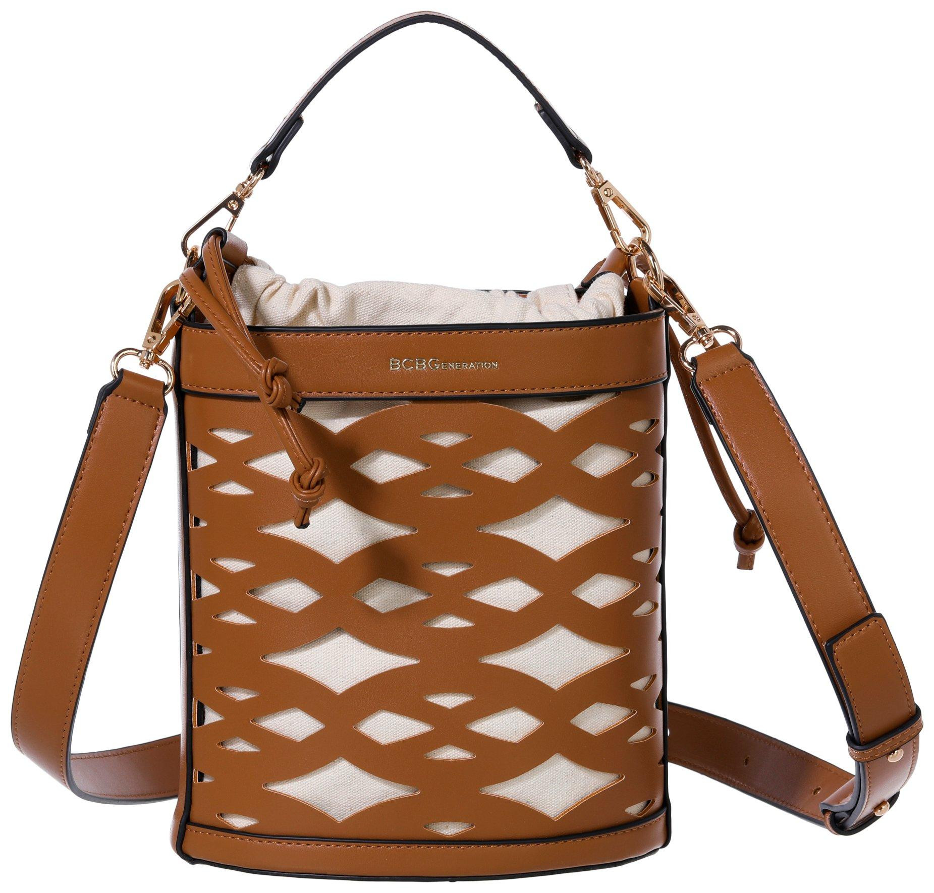 BCBG Laser Cut Bucket Crossbody Bag Bealls Florida display picture 2