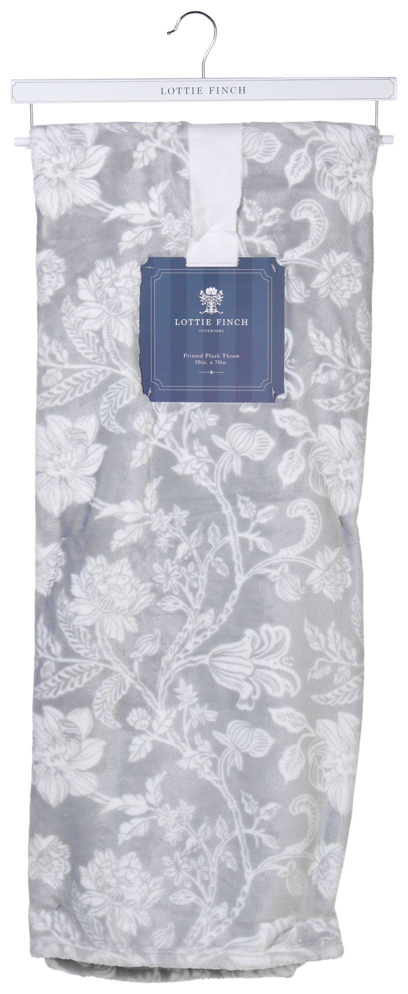 Lottie Finch 50x70 Grey Floral Plush Throw Blanket Bealls Florida
