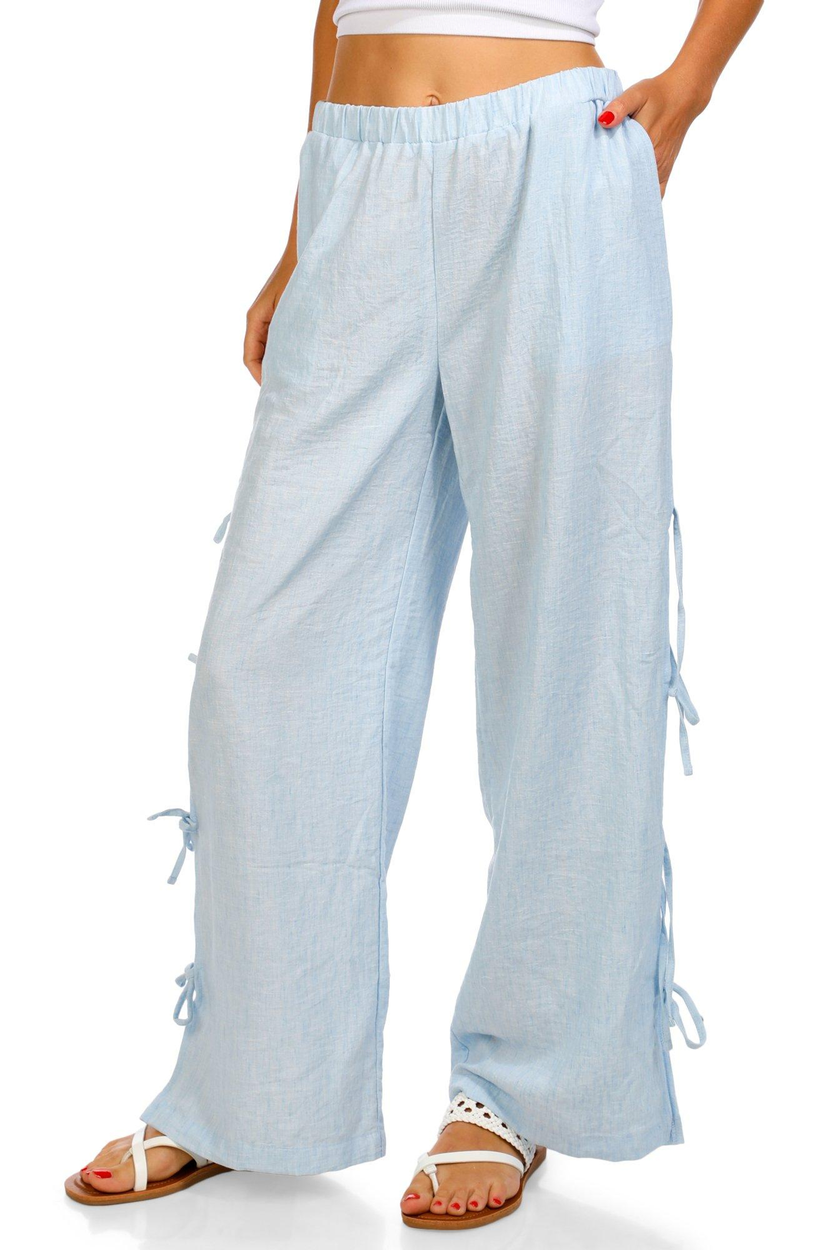 【2plan】Arrow Belt Bermuda Sweatpants Juniors Solid Side Bow Pants Bealls