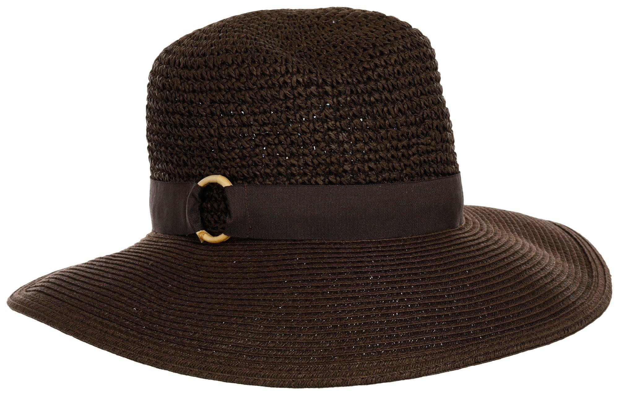 Nine West Tan and Black Wide-Brimmed Hat Nine West Straw Casual Hats for Women for sale | eBay main image 4