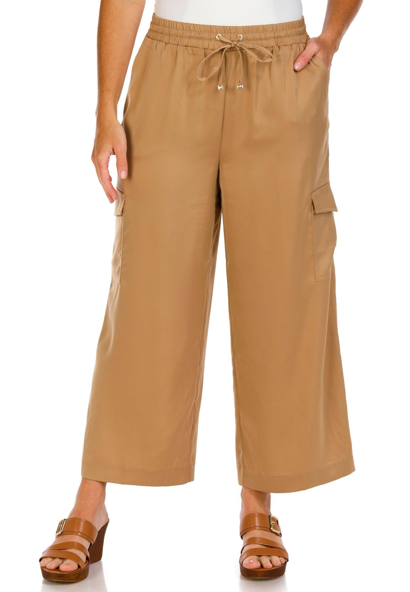 Nine West Women's 25 in Pull On Satin Wide Leg Crop Pants Bealls