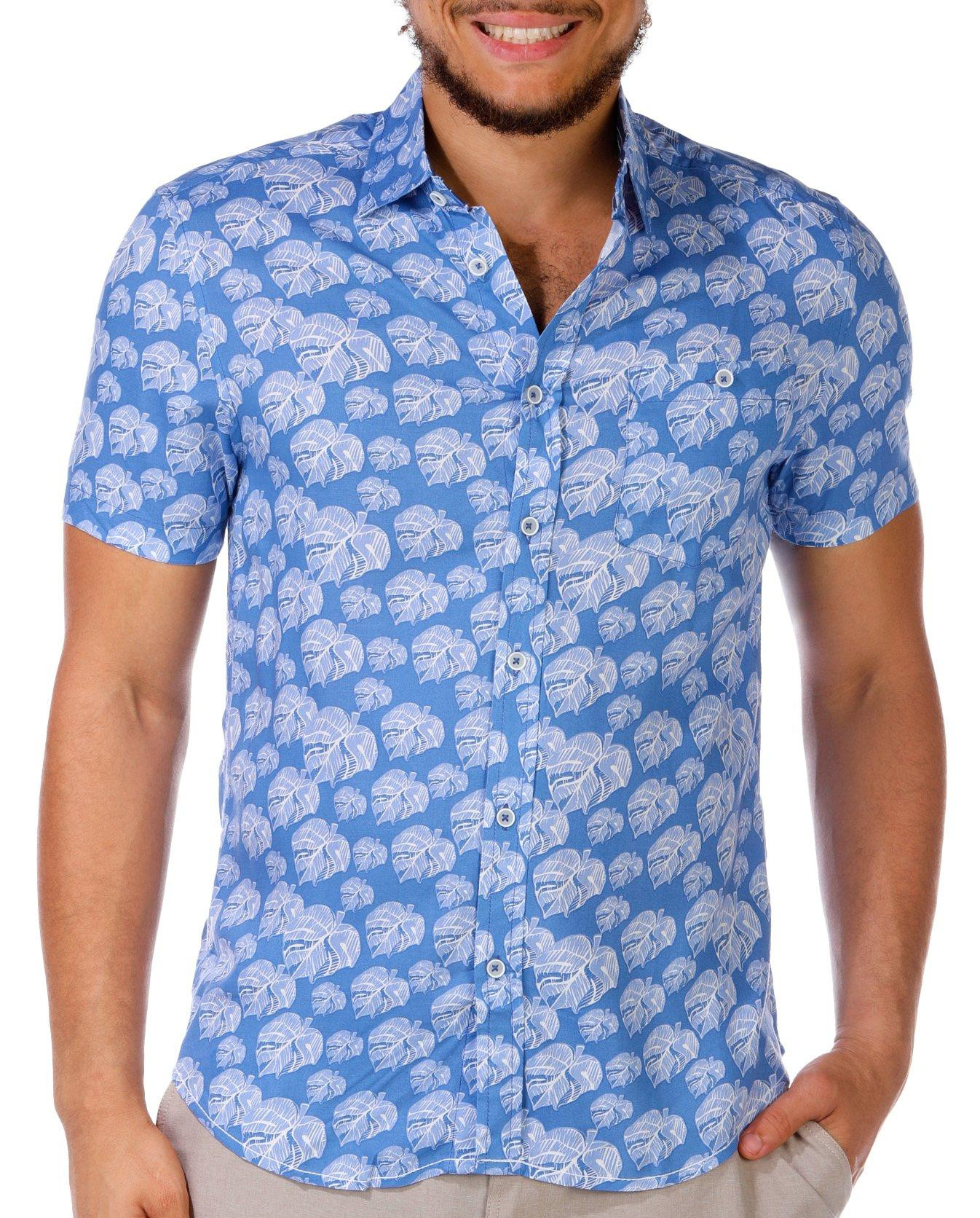 Report Collection Men's Leaf Print Button Down Shirt Bealls Florida