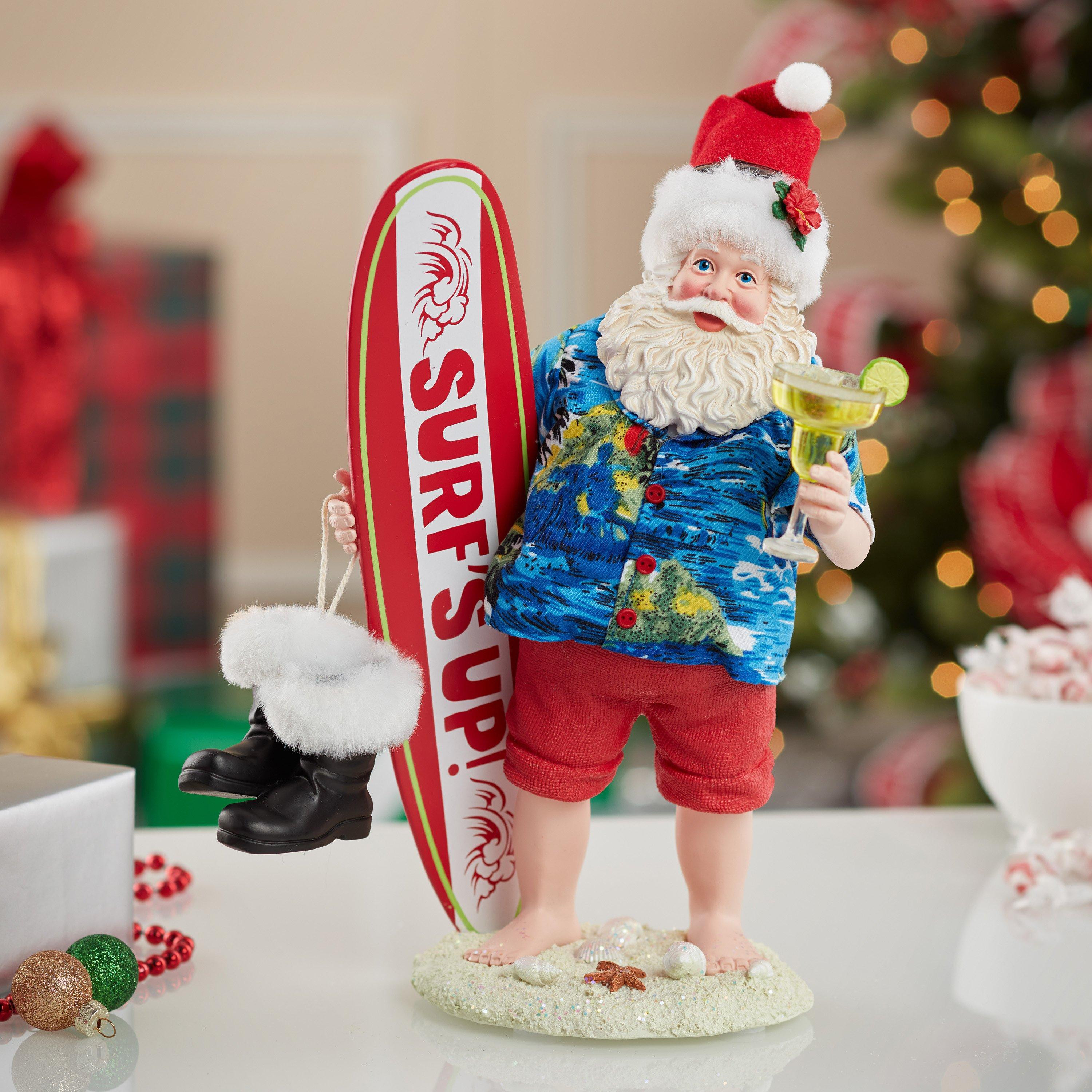 Buy Kurt Adler, Kurt Adler 11-Inch Fabriche Santa with Surfboard