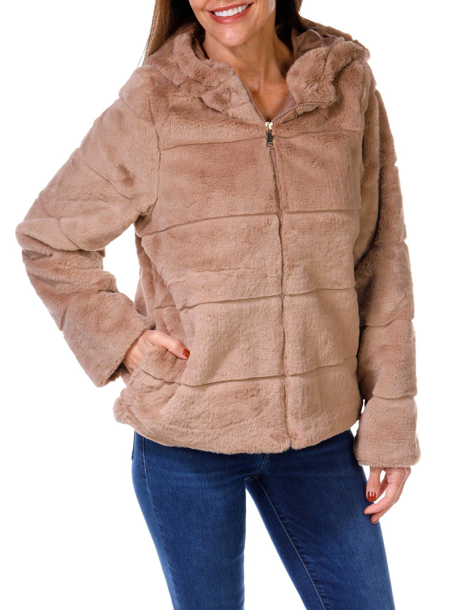 Buy Cisono, Juniors Faux Fur Zip Hooded Jacket Online - Bealls