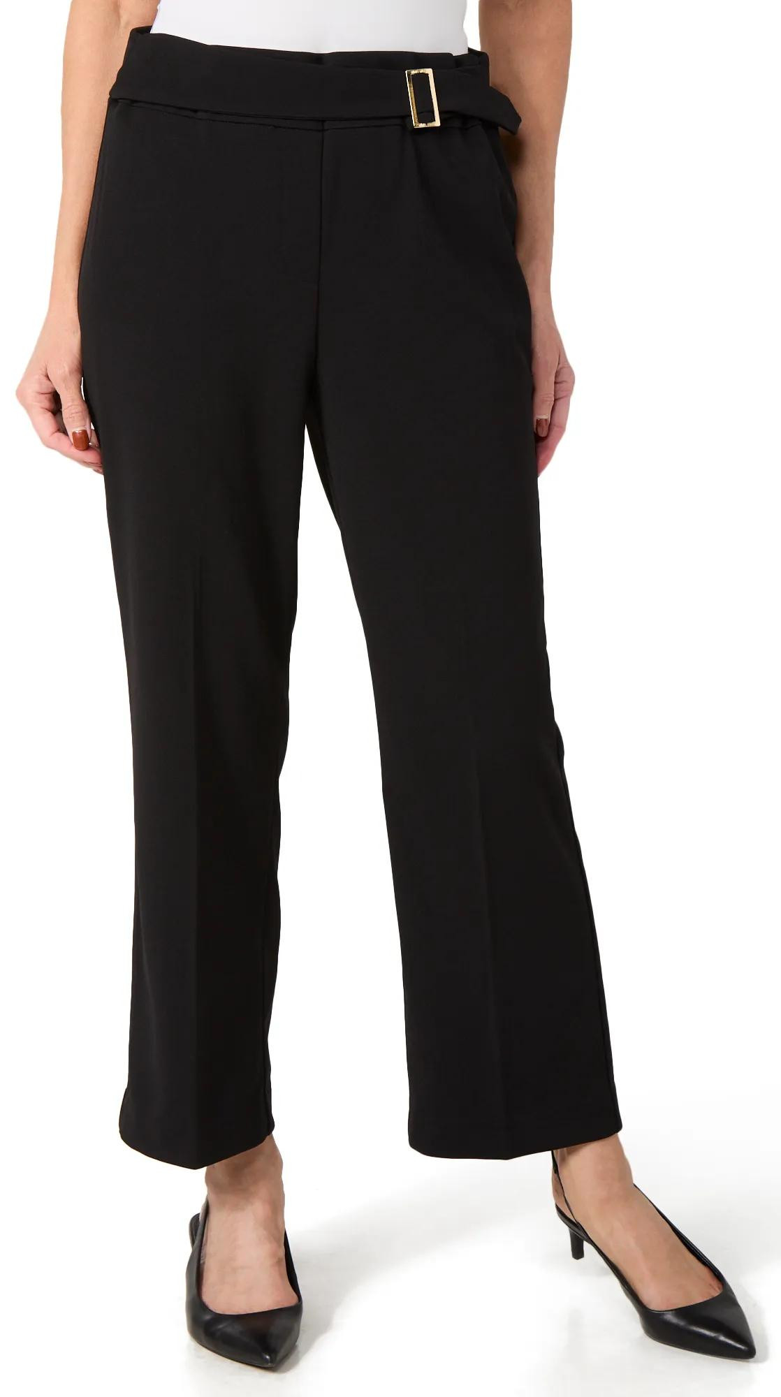 nine west women's dress pants Pull-On Straight Ankle in Black, XL 30 inches Nine West Black Tailored Bootcut