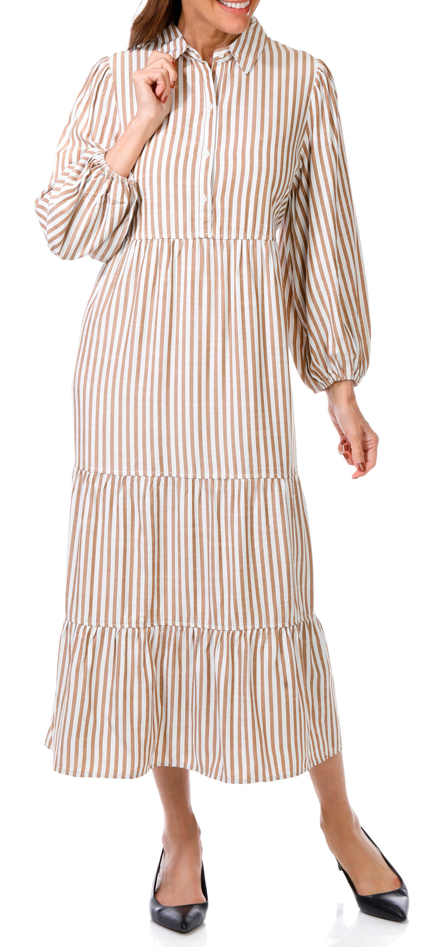 Buy MAX STUDIO, Max Studio Womens Long Sleeve Button Down Tier Maxi Dress  Online - Bealls Florida