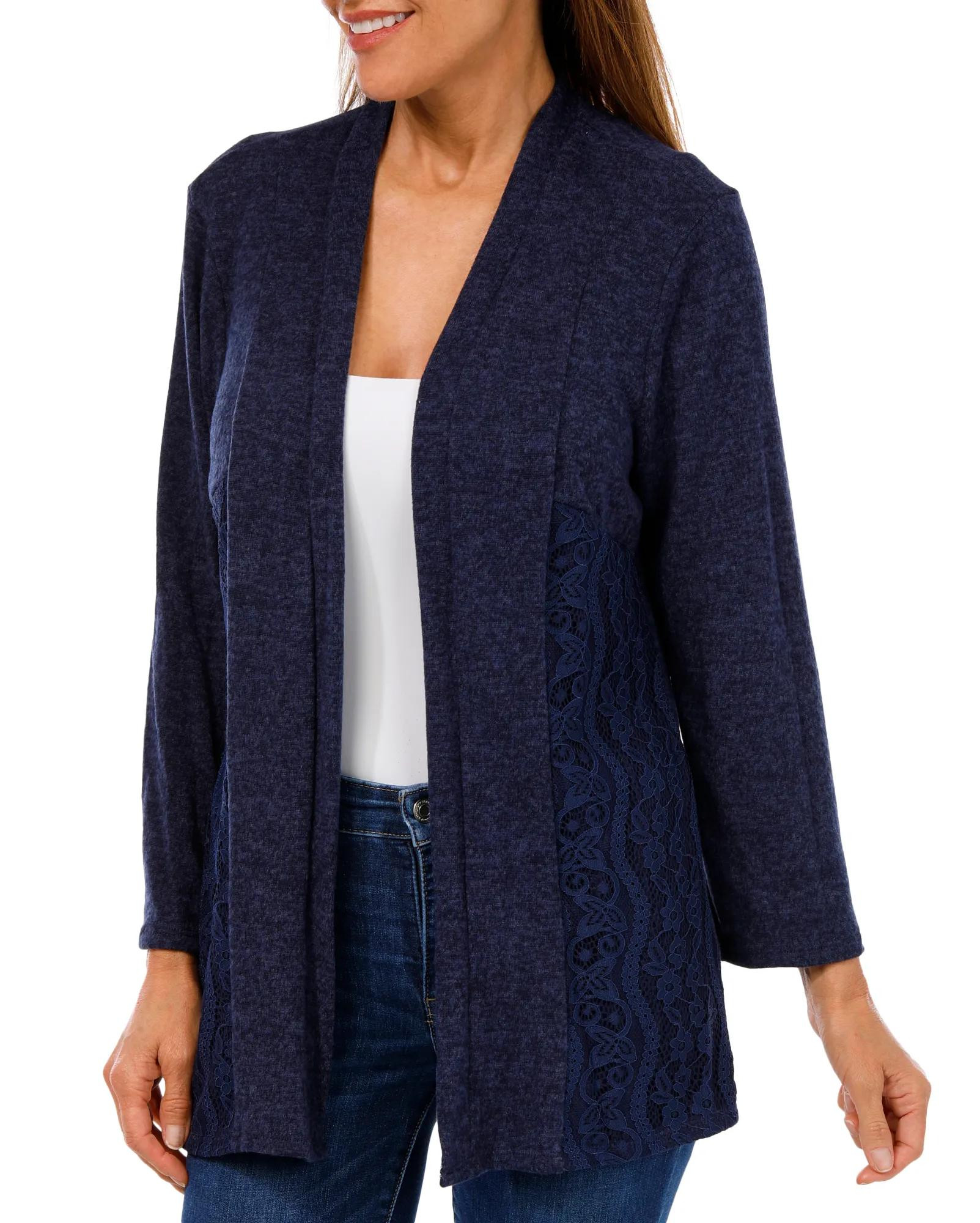 Buy Ny Collection, NY Collection Womens Long Sleeve Lace Hacci