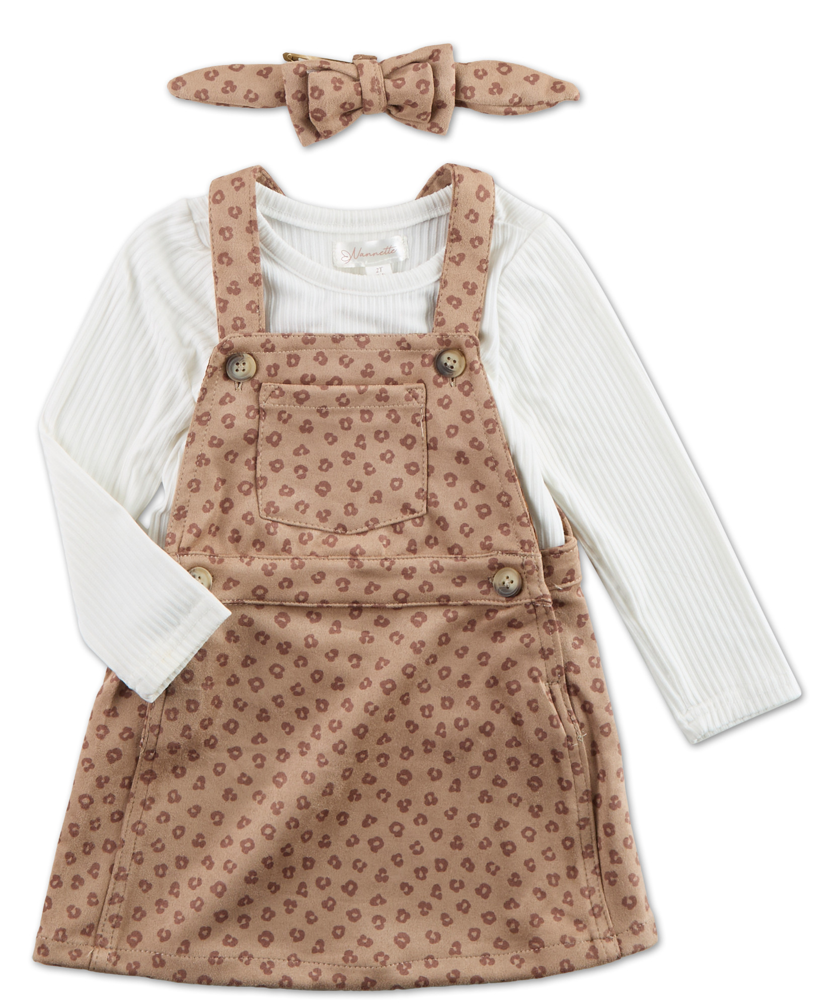 Buy Nannette, Toddler Girls 3 Pc Suede Jumper Dress Set Online - Bealls