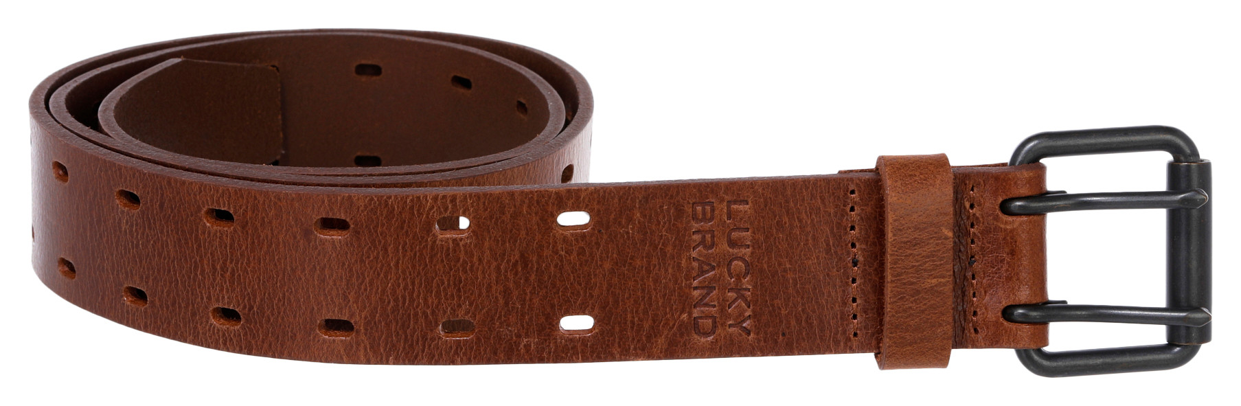 Lucky brand leather belt Vtg Lucky Brand Leather Belt Medium Brown Studded Y2K Wide  main image 2