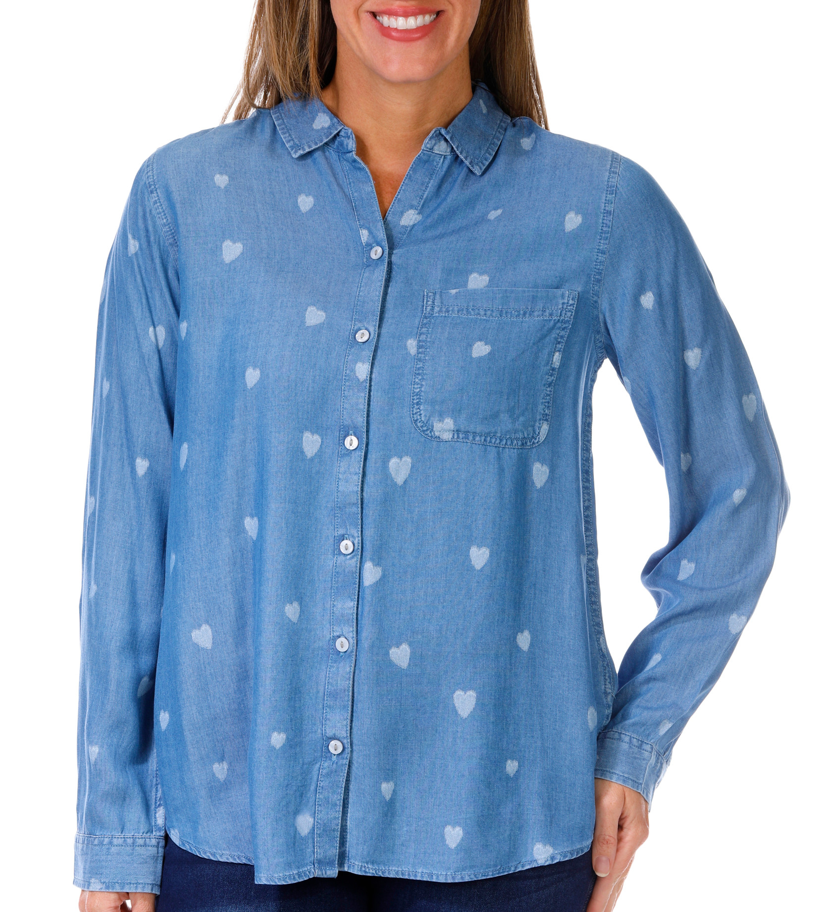 Buy Beach Lunch Lounge, Beach Lunch Lounge Womens Long Sleeve Button Down  Heart Top Online - Bealls Florida