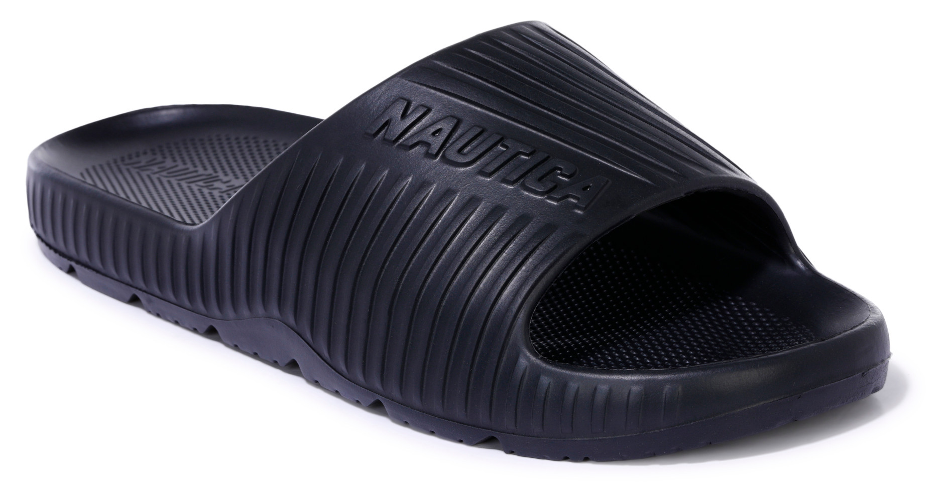 Aquatalia Men\'s Navy and Black Slide Sandals Made in Italy Joni Black – Aquatalia® main image 4
